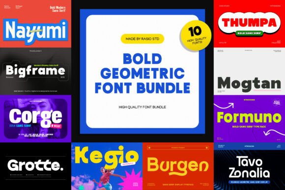 Bold Geometric Bundle: The Modern Typeface for Web Design