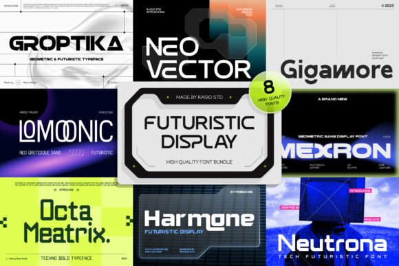Futuristic Display Bundle: A Bold Typeface for Web Design