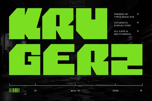 Krugerz: A Bold Square Typeface for Modern Editorial Design